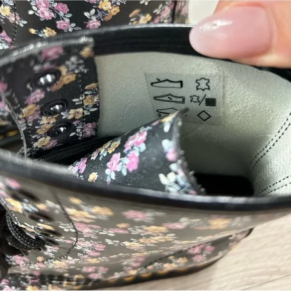 Dr Martens Clemency 1460 Floral Leather Combat Boots