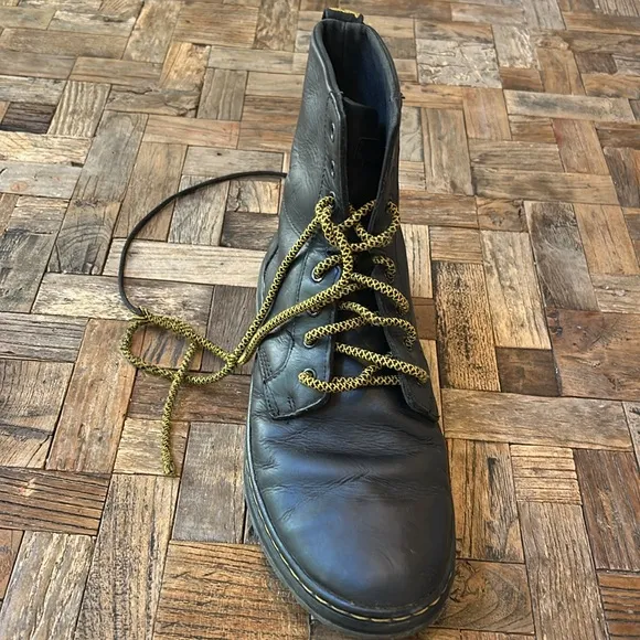 Dr Martens Combs Black Leather Mens Lace Up Combat Boots Size 10