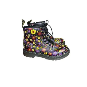 Dr. Martens Delaney Floral Combat Boots Size 2