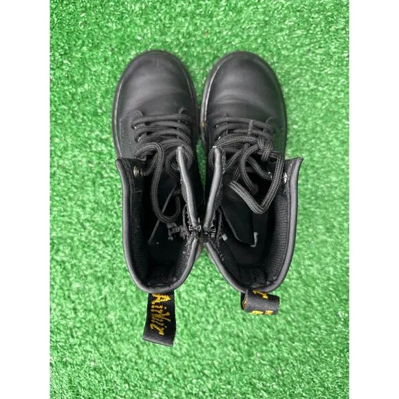 Dr. Martens Doc 1460 Combat Boots Youth Size 13C Black Leather Side Zip
