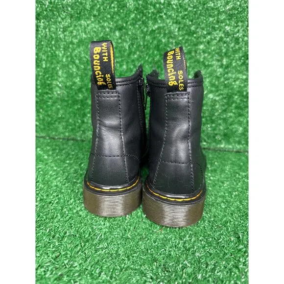 Dr. Martens Doc 1460 Combat Boots Youth Size 13C Black Leather Side Zip