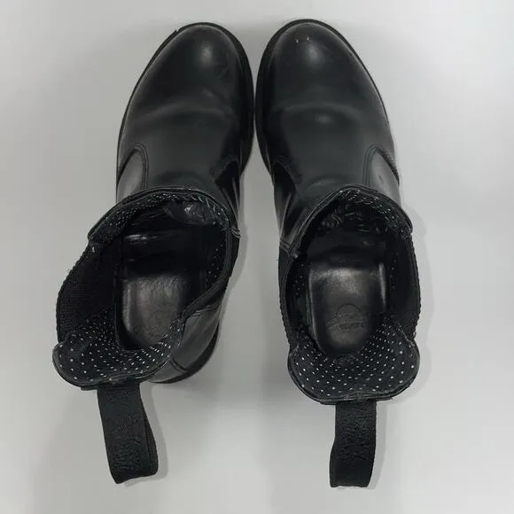 Dr Martens Doc Flora Chelsea Boots Womens Size 8 Black Smooth Leather Pull On