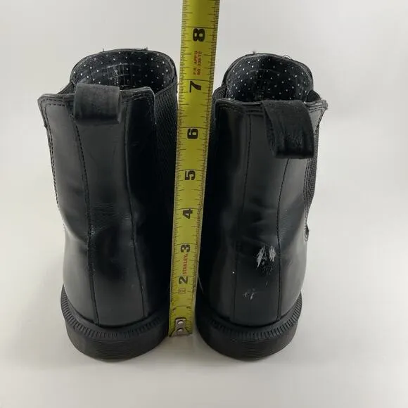 Dr Martens Doc Flora Chelsea Boots Womens Size 8 Black Smooth Leather Pull On