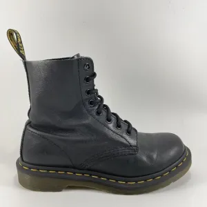 Dr Martens Doc Pascal Combat Boots Womens Size 6 Black Leather 8-Eye Classic