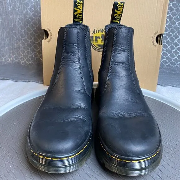 Dr Martens Embury Chelsea Boots Men 9 Black Grunge Streetwear Punkcore Women 10