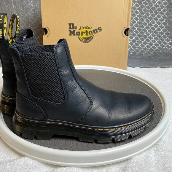 Dr Martens Embury Chelsea Boots Men 9 Black Grunge Streetwear Punkcore Women 10