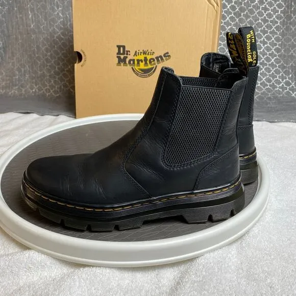 Dr Martens Embury Chelsea Boots Men 9 Black Grunge Streetwear Punkcore Women 10