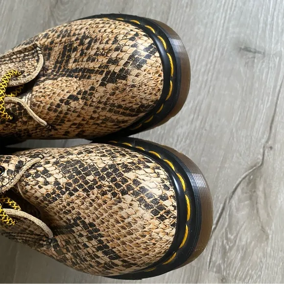 Dr. Martens England Snakeskin Combat Boots UK 5 US 7
