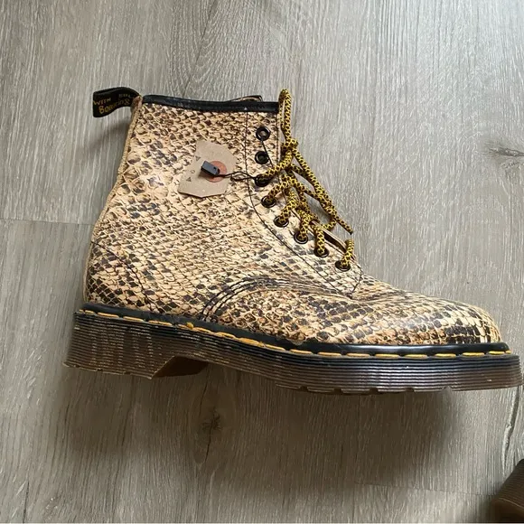 Dr. Martens England Snakeskin Combat Boots UK 5 US 7