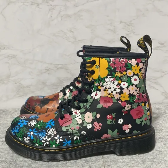 Dr Martens Floral Mash Up Combat Boots
