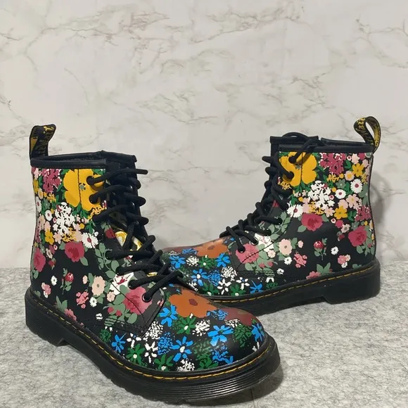 Dr Martens Floral Mash Up Combat Boots