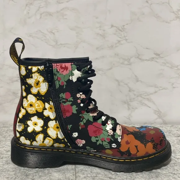 Dr Martens Floral Mash Up Combat Boots
