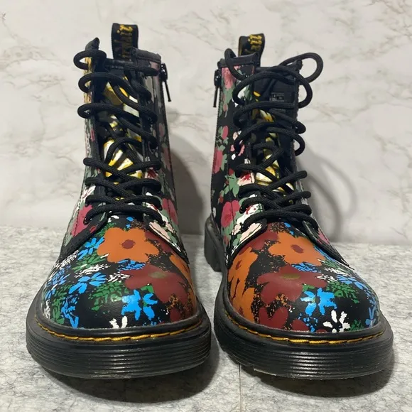 Dr Martens Floral Mash Up Combat Boots