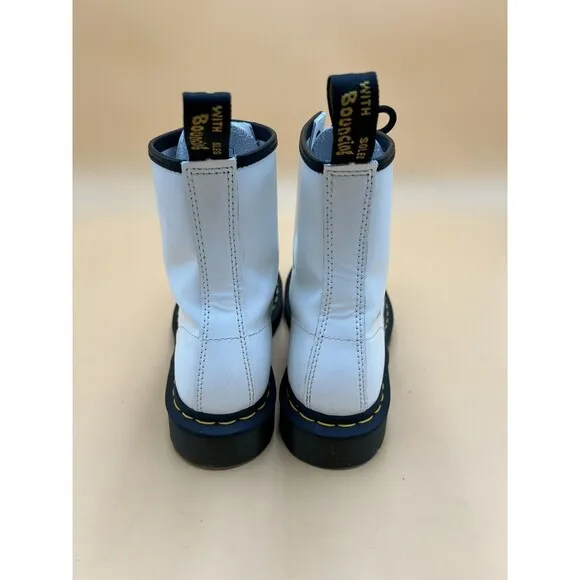 Dr. Martens Jadon Platform Boots Womens 7L White JY004 Combat Smooth Leather