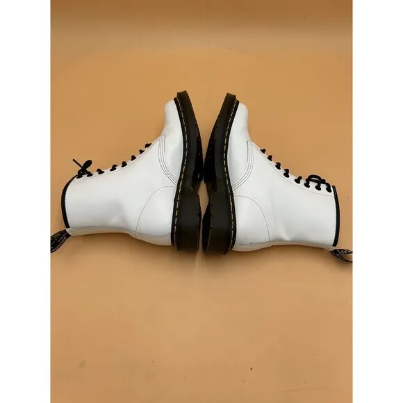 Dr. Martens Jadon Platform Boots Womens 7L White JY004 Combat Smooth Leather