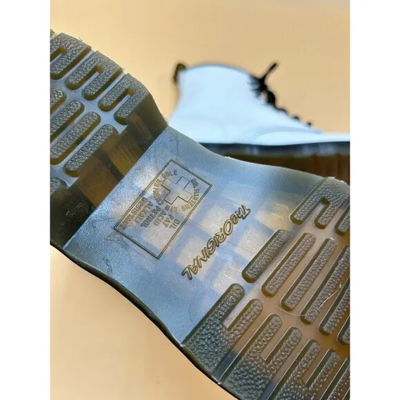 Dr. Martens Jadon Platform Boots Womens 7L White JY004 Combat Smooth Leather