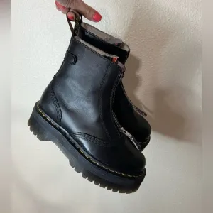 Dr. Martens Jetta Black floral front Zipper ankle combat boots CUSTOM 7 ladies