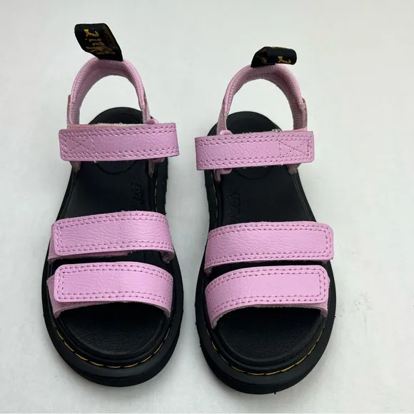 Dr. Martens Junior Klaire‎ Athena Leather Strap Sandals Pale Pink Girls 12 NEW