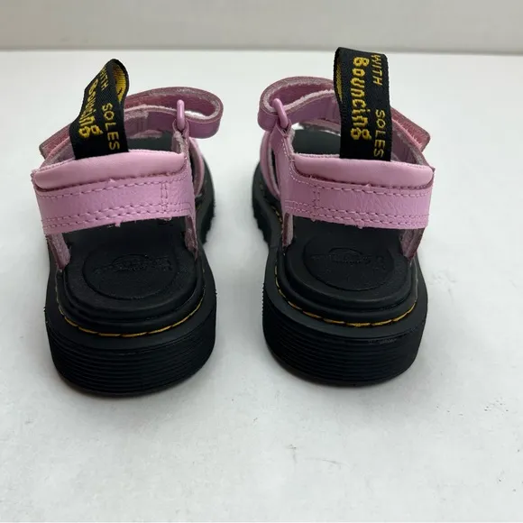 Dr. Martens Junior Klaire‎ Athena Leather Strap Sandals Pale Pink Girls 12 NEW