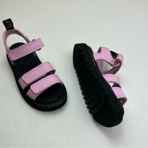 Dr. Martens Junior Klaire‎ Athena Leather Strap Sandals Pale Pink Girls 12 NEW