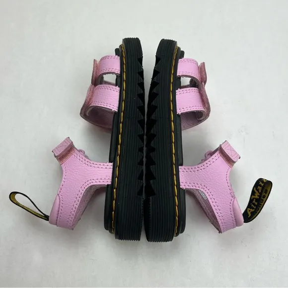 Dr. Martens Junior Klaire‎ Athena Leather Strap Sandals Pale Pink Girls 12 NEW