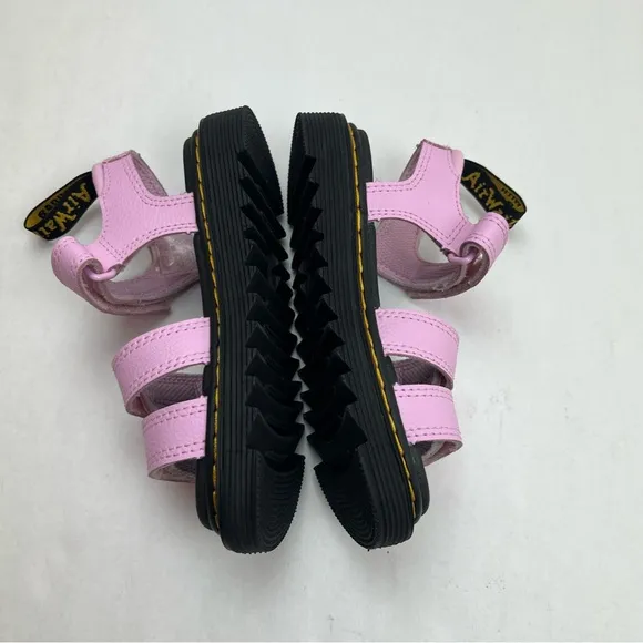 Dr. Martens Junior Klaire‎ Athena Leather Strap Sandals Pale Pink Girls 12 NEW