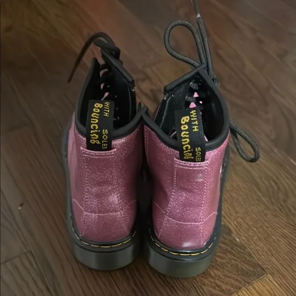 Dr. Marten's Kid's Pink Patent Glitter Junior Delaney Boot