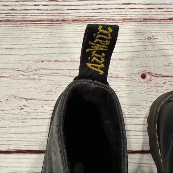 Dr Martens Luana Black Leathet Combat Boots Sz 6
