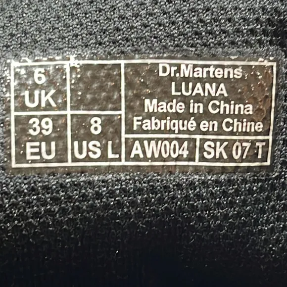 Dr Martens Luana Moto Combat Boots, Leather Wom 8
