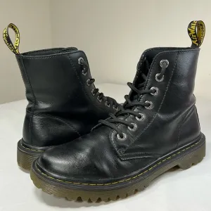 Dr Martens Luana Moto Combat Boots, Leather Wom 8