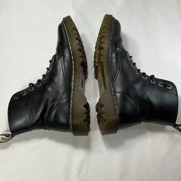 Dr Martens Luana Moto Combat Boots, Leather Wom 8
