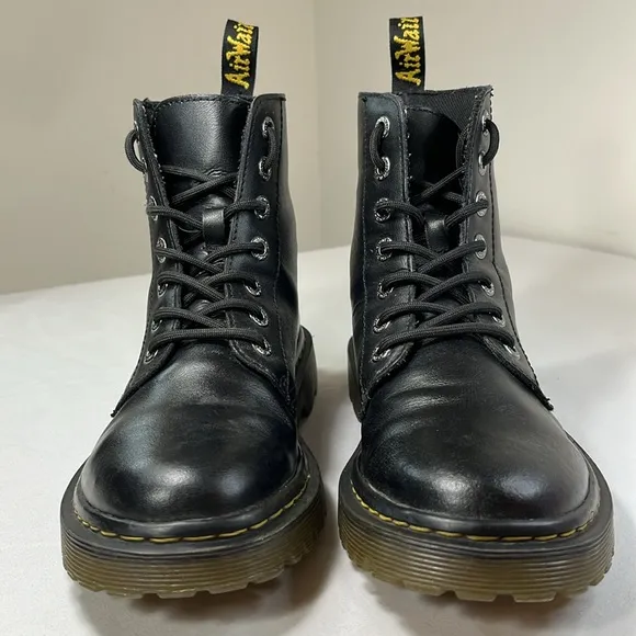 Dr Martens Luana Moto Combat Boots, Leather Wom 8