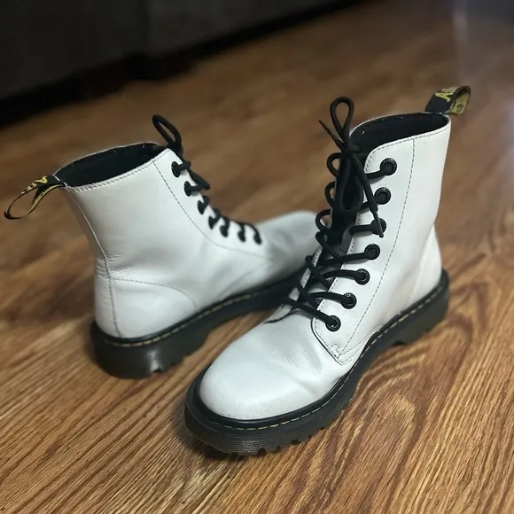 Dr. Martens Luana White Combat Boots Women's Size US 8