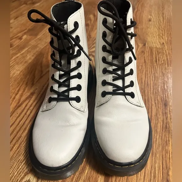 Dr. Martens Luana White Combat Boots Women's Size US 8