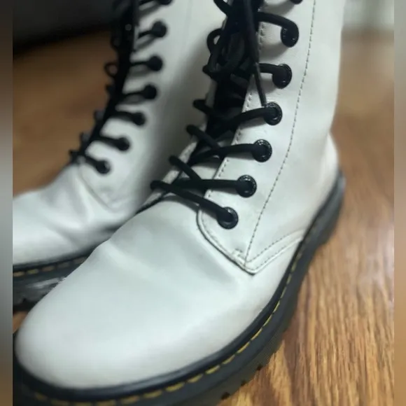 Dr. Martens Luana White Combat Boots Women's Size US 8