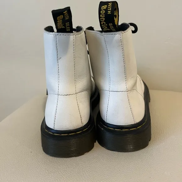 Dr. Martens Luana White Leather Lace Up Combat Boots Size 6