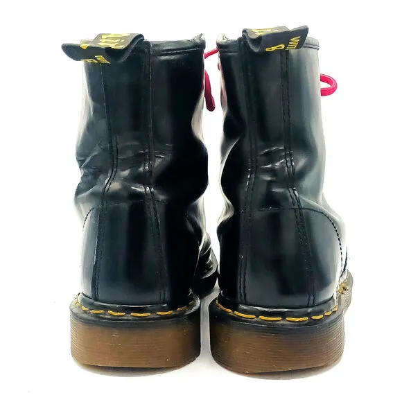 Dr. MARTENS Made in England Black Leather Combat Boots Women’s 9  Vintage Grunge