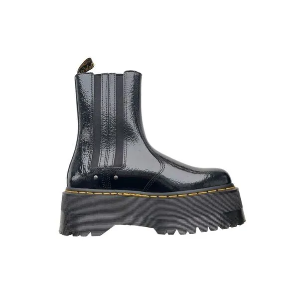 Dr Martens Max Distressed Patent Chelsea Platform Boots Size 9 Size 11 NEW