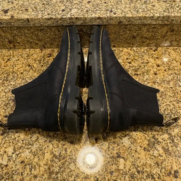 Dr. Martens Mens Embury Black Leather Ankle Chelsea Boots Size 10 Medium (D, M)