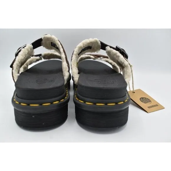Dr Martens Mens Size 12 Myles Brown Suede Buckle Slide Sandals Shoes