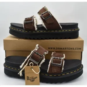 Dr Martens Mens Size 12 Myles Brown Suede Buckle Slide Sandals Shoes