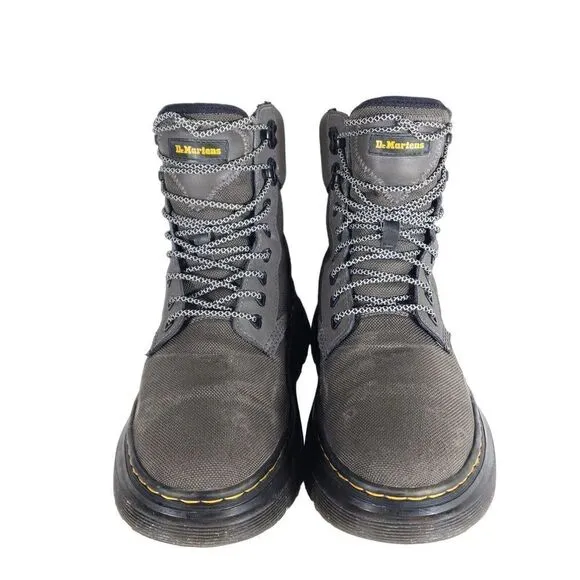 Dr. Martens Men's Tarik US9 Gray Lace-Up Ankle Utility Combat Boots Womens 10