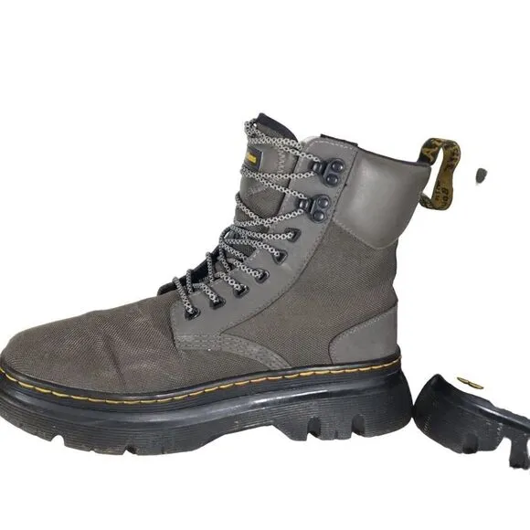 Dr. Martens Men's Tarik US9 Gray Lace-Up Ankle Utility Combat Boots Womens 10