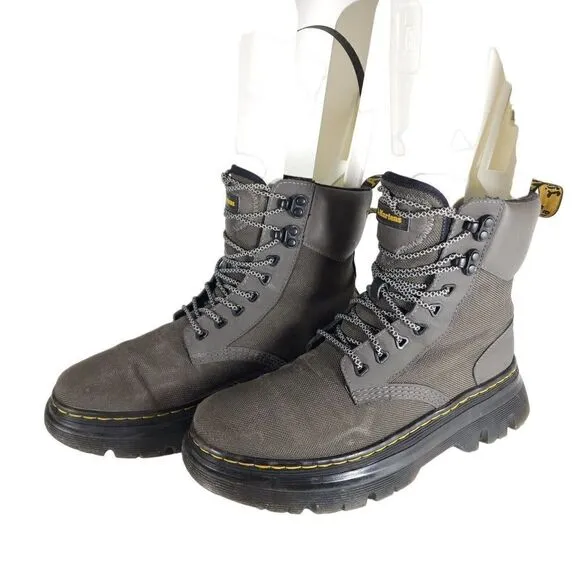 Dr. Martens Men's Tarik US9 Gray Lace-Up Ankle Utility Combat Boots Womens 10