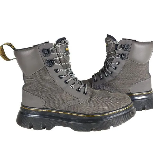 Dr. Martens Men's Tarik US9 Gray Lace-Up Ankle Utility Combat Boots Womens 10