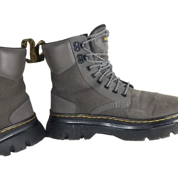 Dr. Martens Men's Tarik US9 Gray Lace-Up Ankle Utility Combat Boots Womens 10