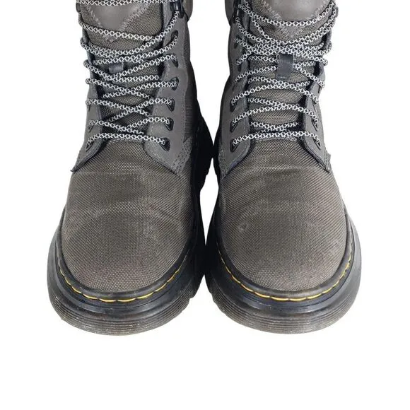 Dr. Martens Men's Tarik US9 Gray Lace-Up Ankle Utility Combat Boots Womens 10