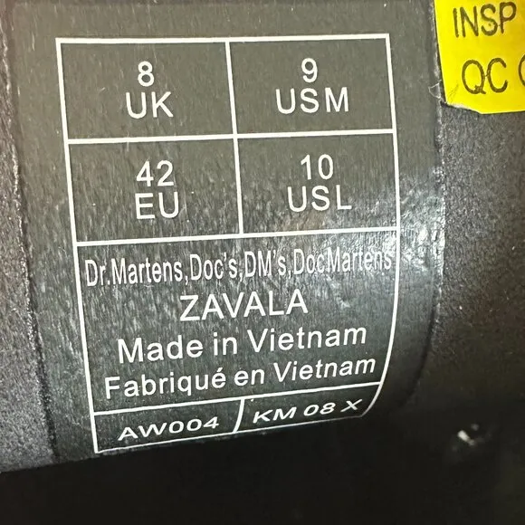Dr Martens New Shiny Black M-9 L-10