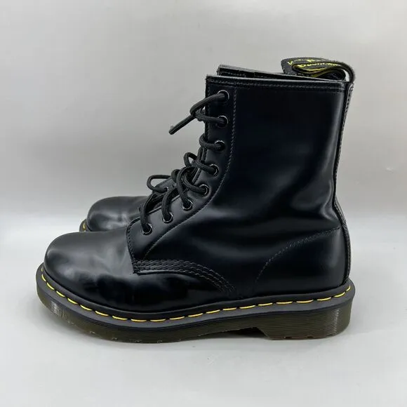 Dr Martens Original 1480 Combat Boots Women's Size 8 Black Leather Airwair Shoes
