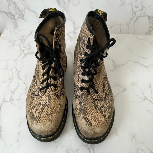 Dr Martens | Pascal Snack Print Leather Combat Boots
